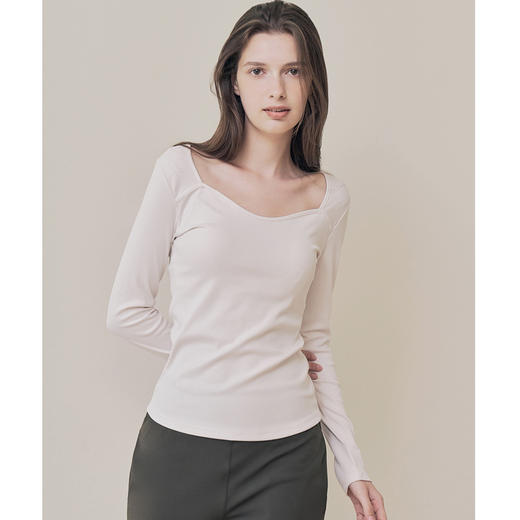 跃牌【洛水之神系列】身运动上衣法式领露锁骨纯色长袖瑜伽服 HN195 商品图2