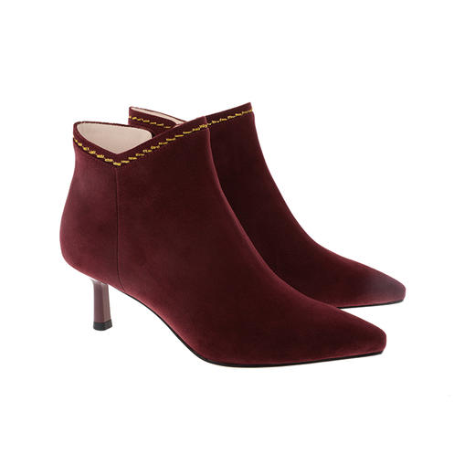 sheme高原狂想曲系列进口羊反绒鞋口刺绣搭配优雅时尚女士短靴可定制 商品图11