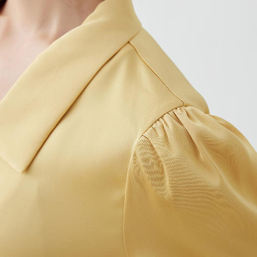 艾尚臣职业黄色衬衫女秋季新款正装通勤女装教师工装衬衣高级感 商品图4