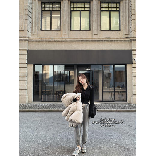 XS码 金蘑菇菇 礼拜五的快乐修狗 / 舒适慵懒线 拉链小开衫+运动裤套装 商品图3