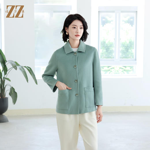 佐尔美秋冬新款 气质纯色羊毛双面呢大衣女E14SM06 商品图1