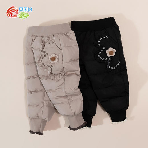 贝贝怡童装儿童冬季甜美花朵羽绒裤子女童防风防寒保暖休闲裤234K2528
 商品图4