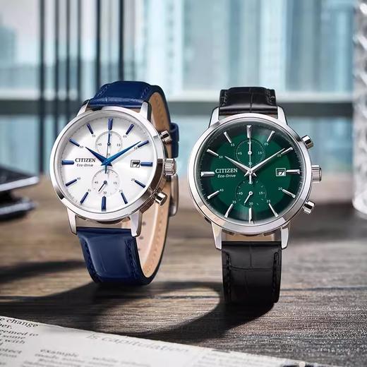 西铁城/CITIZEN光动能多针小牛皮带男表CA7069-16A 商品图5