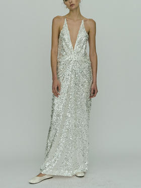 Viktoria Chan｜AW23084 Elisa sequin gown  [ 银亮片 ]