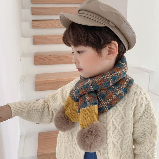 【温柔秋冬，守护儿童温暖的围绕】韩版格子设计，时尚潮流的标杆。宝贝们的脖颈像少女心一样温柔细腻，男童女童都能穿出时尚范。秋冬季不再寒冷给予你的关怀！ 商品图3