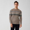 【纯羊绒条纹羊绒套衫】羊绒世家秋冬新品男士100%山羊绒衫条纹撞色内搭保暖毛衣 商品缩略图0