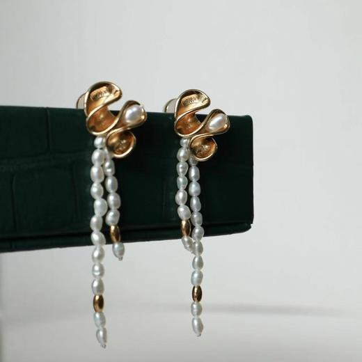 pearlside	金属花边珍珠流苏耳饰 商品图2