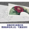 【大彩图】李晓明工笔画白描底稿扇面小品《胡红》牡丹临摹勾线花鸟线稿K004 商品缩略图3