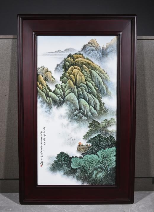 粉彩黄山清凉台瓷板 商品图0