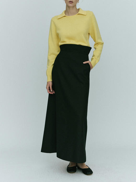 Viktoria Chan｜AW23087 Amalia polo cashmere  TOP [ 灰 / 黄] 商品图11