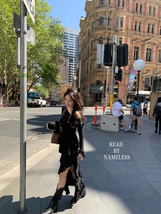 Read Nameless /黑色西装皮衣+烧花露肩裙 商品图14