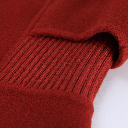 NH921斯尔丽2023冬季新款时尚西装领拼针织收身显瘦双面呢减龄羊毛大衣 商品图4