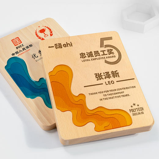实木创意奖牌定制定做木质授权牌定制表彰奖章荣誉牌匾定 商品图3