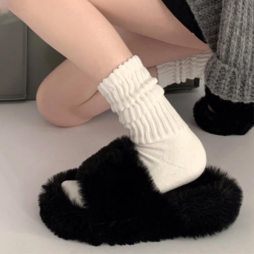 「6双装！数款组合」日系复古棉袜子女休闲针织袜运动袜粗线长筒堆堆袜袜子配饰 商品图0