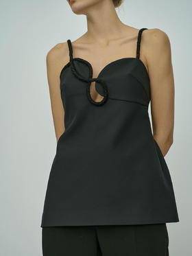 Viktoria Chan｜AW23107 Amalia pearl top  [ 黑 ]