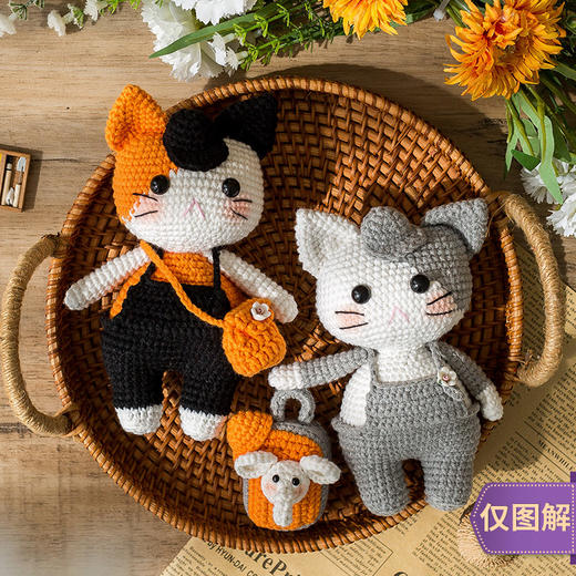 苏苏姐家旅行的猫手工编织玩偶套装自制材料包毛线团 商品图0