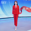 IWY/洋气大红色西服西装套装女秋冬季年会主持人正装气质工装C0875+P0865 商品缩略图2