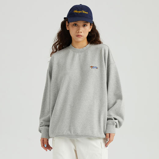 WassupHouse 腊肠狗奔跑印花圆领卫衣 商品图2