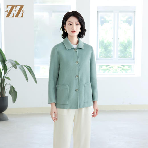 佐尔美秋冬新款 气质纯色羊毛双面呢大衣女E14SM06 商品图0