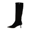 sheme进口弹力反绒水晶点缀弹力靴筒修饰腿型优雅时尚女士弹力长靴可定制 商品缩略图1