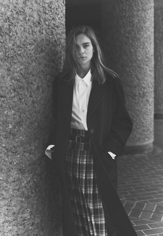 Margaret Howell  橄榄绿千鸟格/黑色羊毛大衣 商品图11