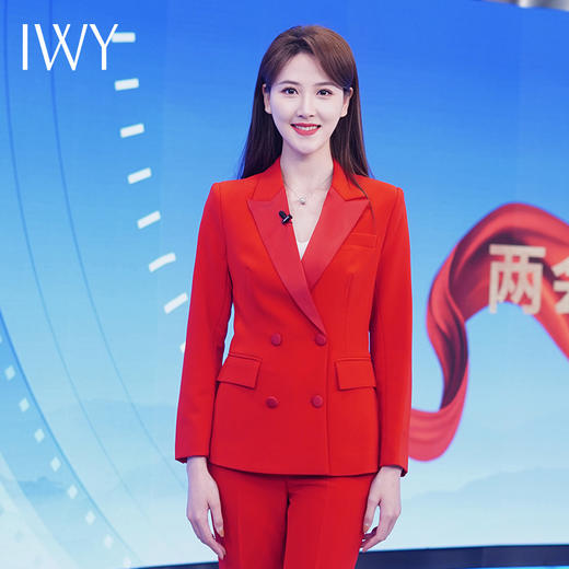 IWY/洋气大红色西服西装套装女秋冬季年会主持人正装气质工装C0875+P0865 商品图4