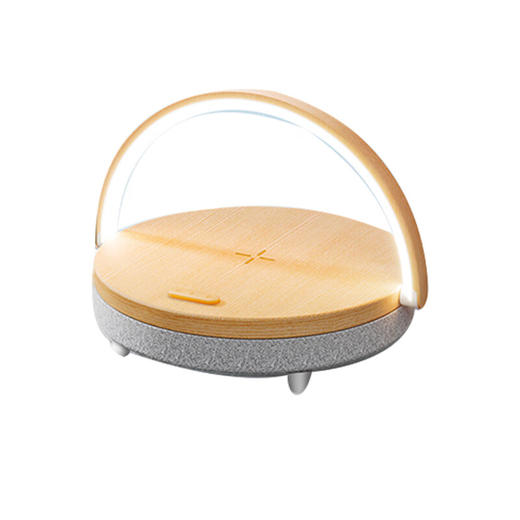 【小家电】几光 多功能手机无线充电台灯LED智能触摸感应卧室氛围音乐床头灯公司年会生日礼物 北欧木纹 LYYD01 HF 商品图0