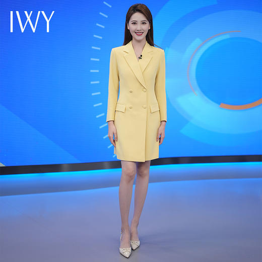 IWY/黄色西装连衣裙女高级感艺考礼服时尚洋气演讲主持人Q13314-Y 商品图4
