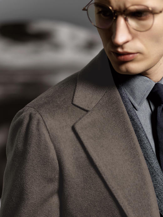 Stylbiella 纯羊绒灰卡其色切斯菲尔德大衣 商品图1