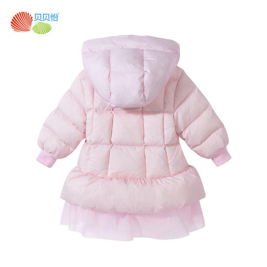 贝贝怡女童羽绒服冬中长款连帽外套儿童加厚保暖女宝上衣234S3245
 商品图3