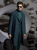 Stylbiella 10%羊绒90%羊毛绿色插肩袖切斯菲尔德大衣 商品缩略图0