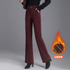 MYX-XS-6056-Y，金丝条绒阔腿裤2023年冬季新款休闲裤时尚高腰直筒加绒加厚保暖裤 商品缩略图4