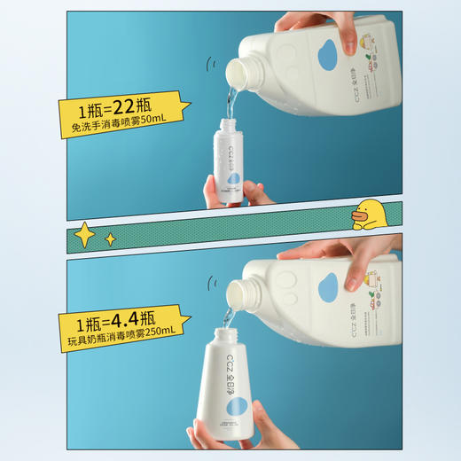 红花推荐优品：全日净免洗洗手液 杀菌喷雾专用补充液 1.1L/瓶（补充装不配喷头） 商品图3