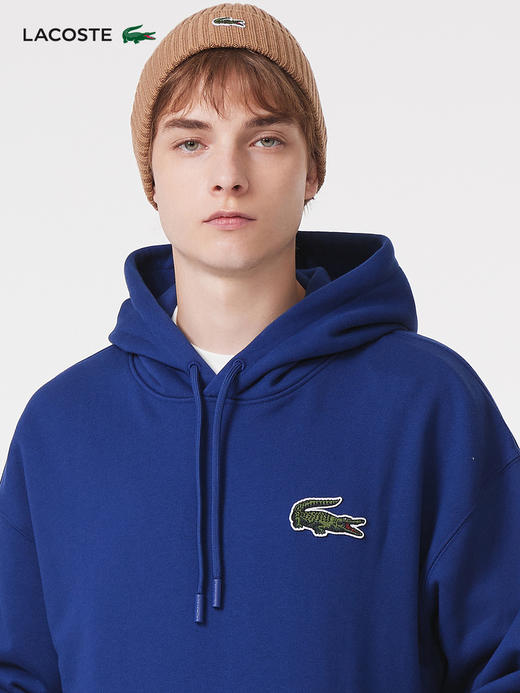 【海南专供价】Lacoste法国鳄鱼男女同款新款长袖宽松套头连帽卫衣SH6404-98 商品图2