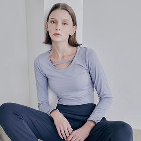 跃牌【洛水之神系列】弹力运动上衣后背三角镂空美背运动训练瑜伽服T恤  HN196