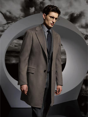 Stylbiella 纯羊绒灰卡其色切斯菲尔德大衣