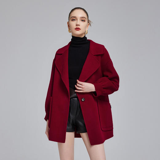 NH919斯尔丽23冬季新款西装领法式名媛风宽松毛呢大衣 商品图0