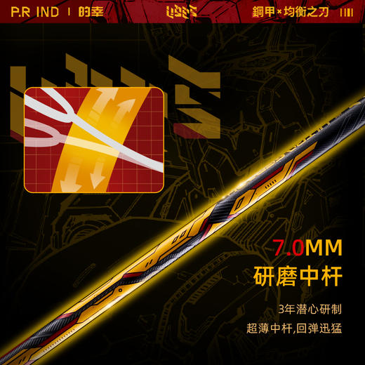 的幸浦锐联名款钢甲均衡之刃高模量碳纤维羽毛球拍单拍 商品图3