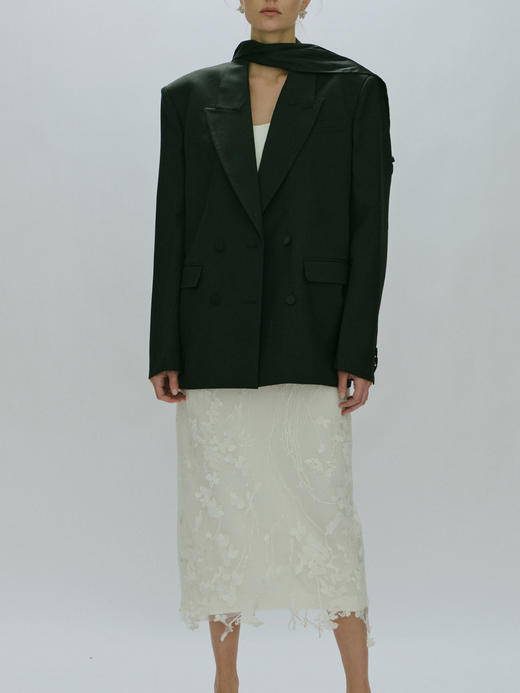Viktoria Chan｜AW23045 Amalia wide shoulder blazer  [  黑  / 灰 ] 商品图3