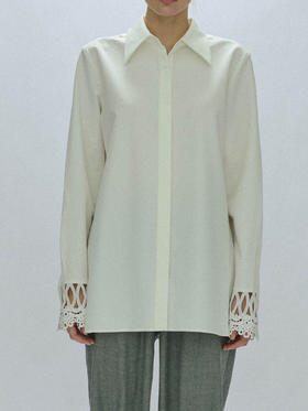 Viktoria Chan｜AW23025 Amalia long shirt [ 白 ]