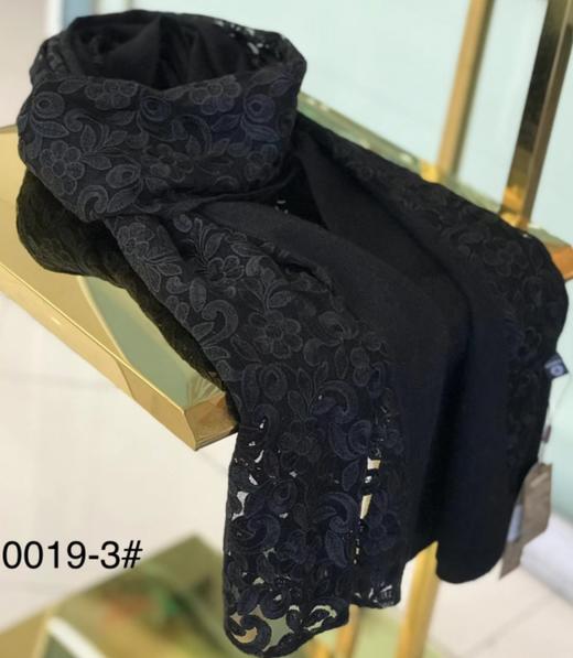 优品堂【如烟如梦】羊毛蕾丝绣花围巾披肩两用 商品图6