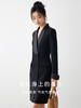 艾尚臣黑色连衣裙女秋冬新款时尚气质OL通勤青果领修身显瘦西装裙 商品缩略图3