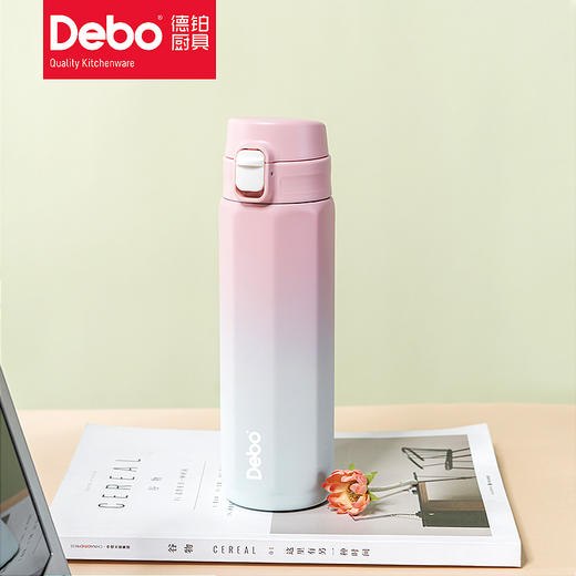 Debo德铂尤德尔316不锈钢保温杯八角菱形保温杯弹跳杯 商品图4