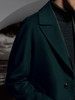 Stylbiella 10%羊绒90%羊毛深绿色插肩袖切斯菲尔德大衣 商品缩略图1