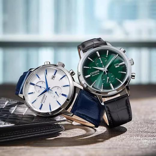 西铁城/CITIZEN光动能多针小牛皮带男表CA7069-16A 商品图6