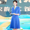 IWY/蓝色主持人正装女端庄大气西装连衣裙高端上镜演讲比Q962 商品缩略图0