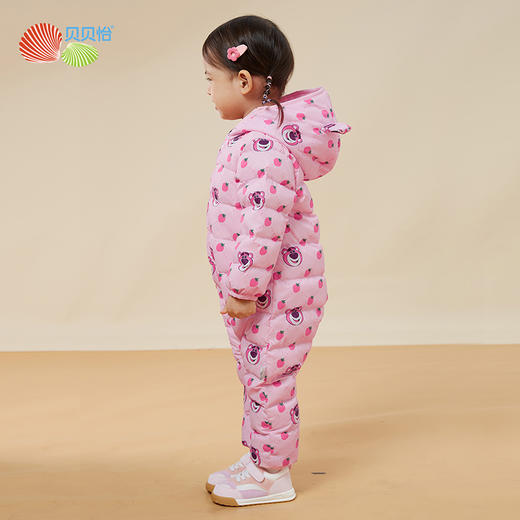 迪士尼贝贝怡联名秋冬儿童草莓熊可爱羽绒连体衣宝宝哈衣外出冬装234L2063
 商品图3