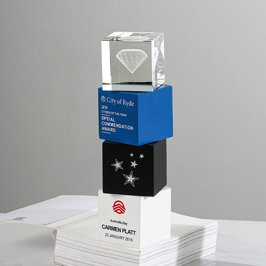 奖杯定制铝片奖杯定做员工领导颁奖公司年会水晶奖杯照片内雕定制 商品图6