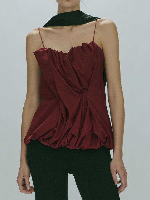 Viktoria Chan｜AW23048 Amalia wrinkled top [ 红 / 白 / 黑 ] 商品图3