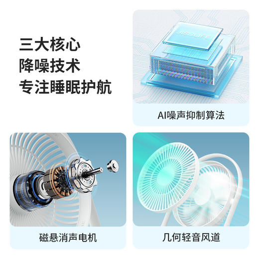 【小家电】几素电风扇台式 桌面风扇家用卧室轻音睡眠小电扇 办公室桌上小风扇学生宿舍无线台扇FA27 HF 商品图1